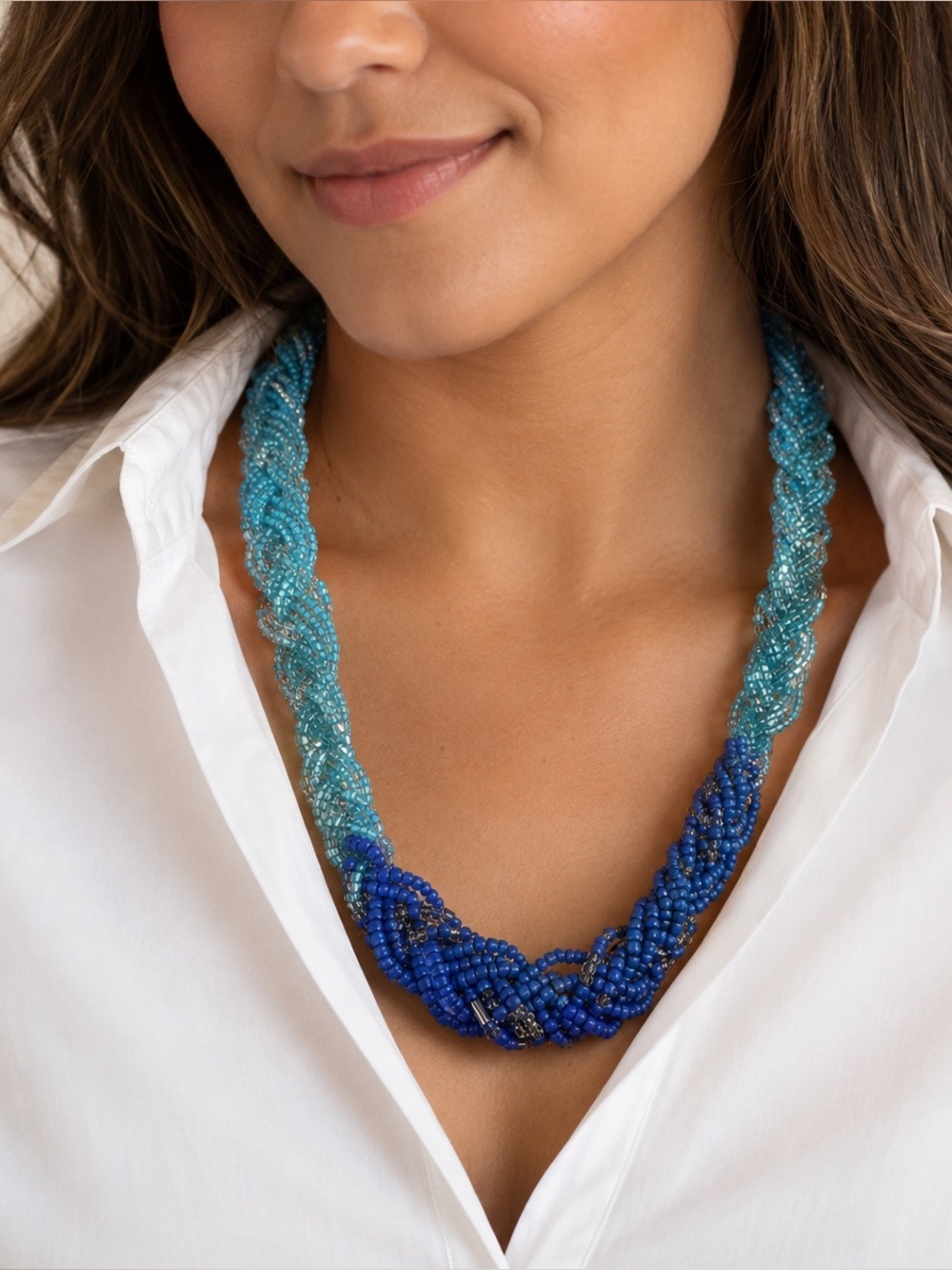Retro Seed Bead Multi Strand Necklace BEAUTIFUL Colors
